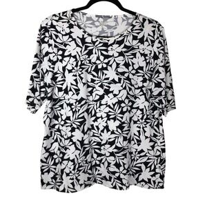 Lands' End Womens Floral Rash Guard Size L Resortwear Modest Swim Beach Vacation